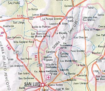place of finding in the province San Luis
